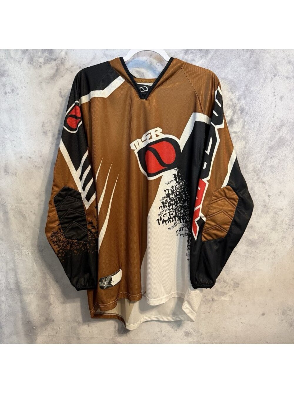 MSR Motocross Jersey Mens XL Brown Padded Elbow Dirt Bike Racing Long Sleeve